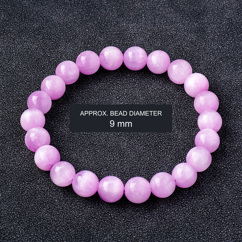 Purple bead bracelet — approximately 9 mm beads