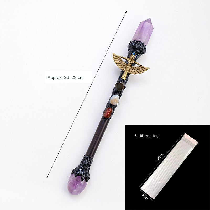 Original random-design wand example; English26–29cm length label and bubble-wrap bag reference44×8cm.