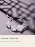 Original rough stone woven cord bracelet with English material and size labels