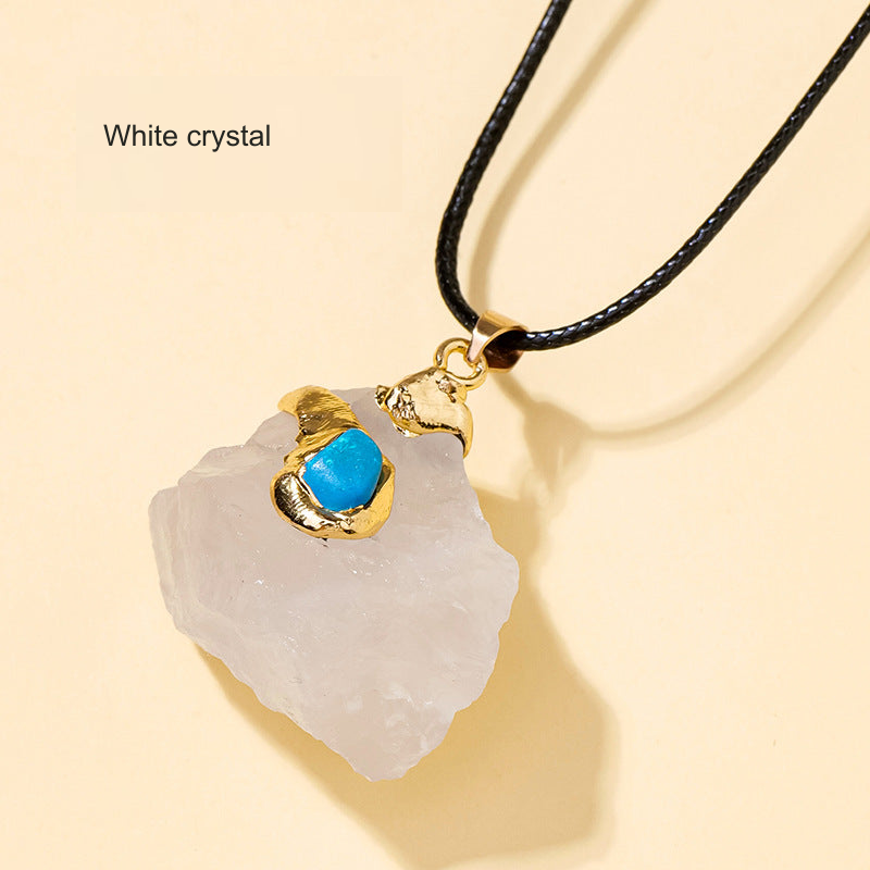 Original selected stone pendant with equivalent English photo-label translation; product and accent stones unchanged