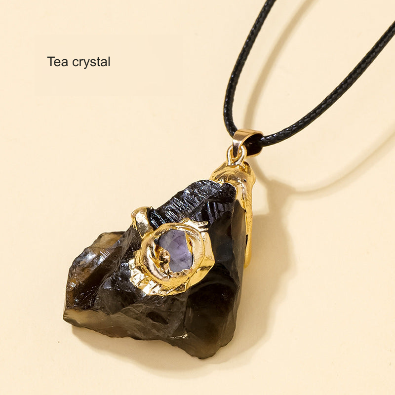 Original selected stone pendant with equivalent English photo-label translation; product and accent stones unchanged