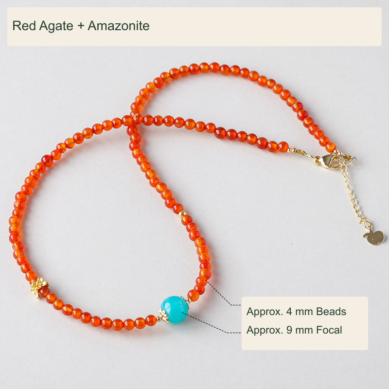 Original beaded necklace photo with English material and bead size labels