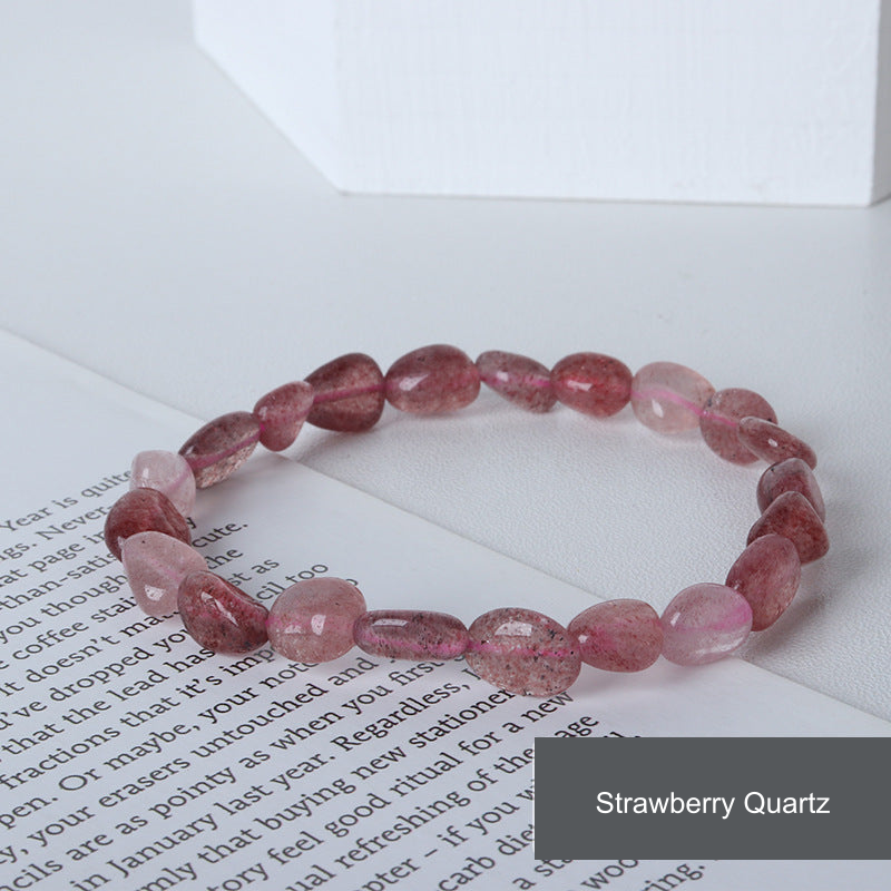 Rice-shaped bracelet — Strawberry Quartz, supplier-described stone