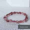 Rice-shaped bracelet — Strawberry Quartz, supplier-described stone