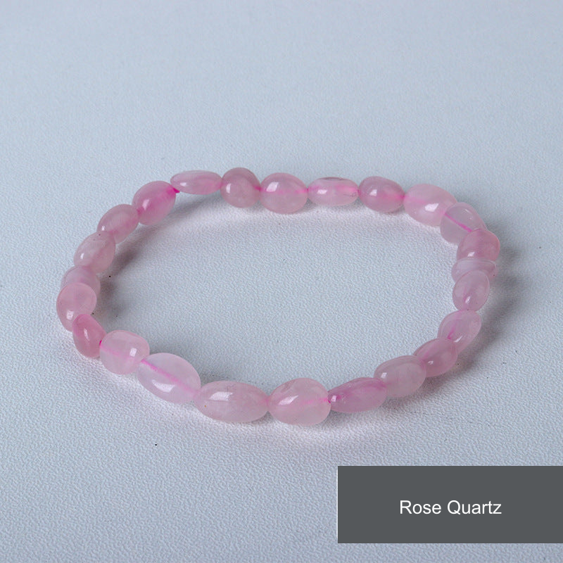 Rice-shaped bracelet — Rose Quartz, supplier-described stone