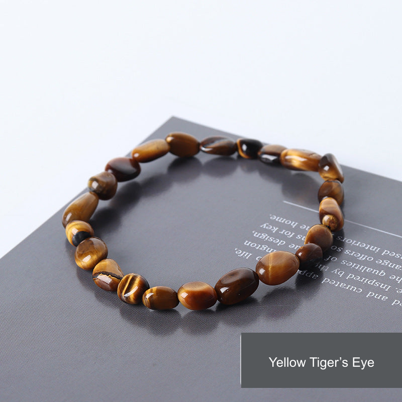 Rice-shaped bracelet — Yellow Tiger's Eye, supplier-described stone