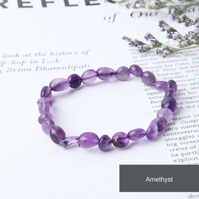 Rice-shaped bracelet — Amethyst, supplier-described stone
