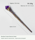 Brazilian Purple Diamond Head decorative wand, original photo with English reference dimensions