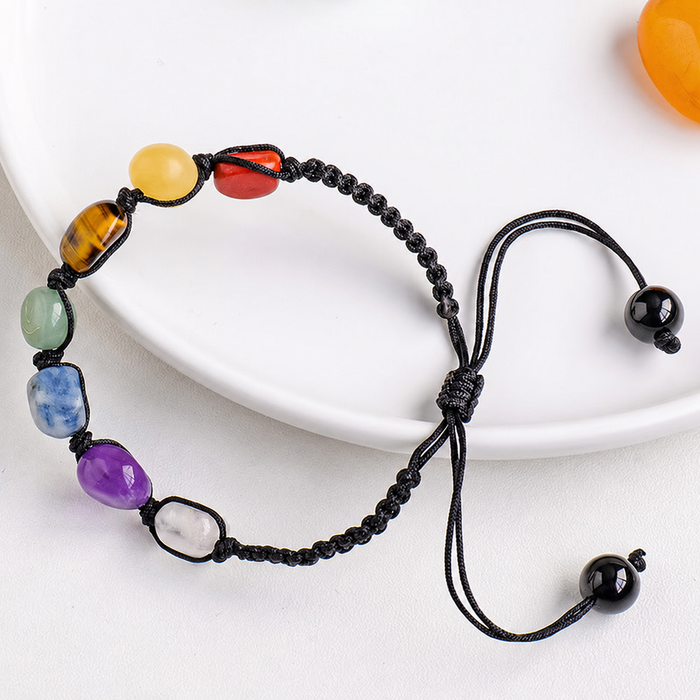 Seven-Color Stone Cord Bracelet