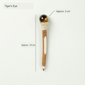 Wooden stone-top pen; original product photograph with English supplier material and approximate size labels.