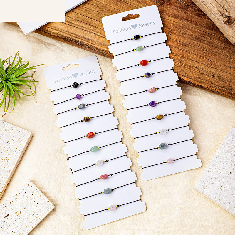 Actual ten-bracelet set supplier photograph with only outside marketing copy/logo removed; bead design unchanged