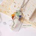 White Crystal tree-of-life wire-wrapped pendant, original photo with English material and size references
