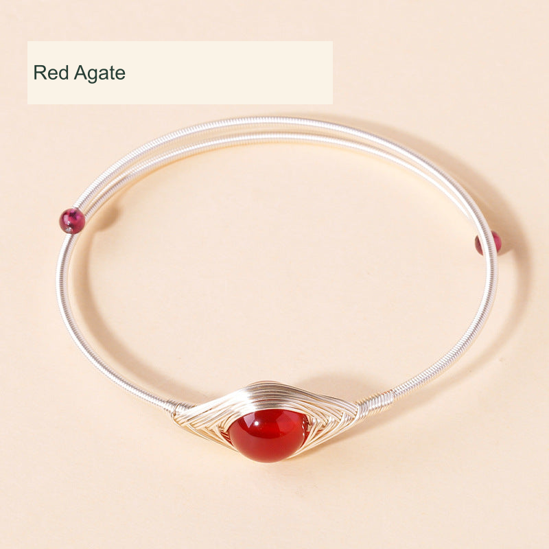 Red Agate Focal Bangle · ~10 mm original product photograph English supplier labels