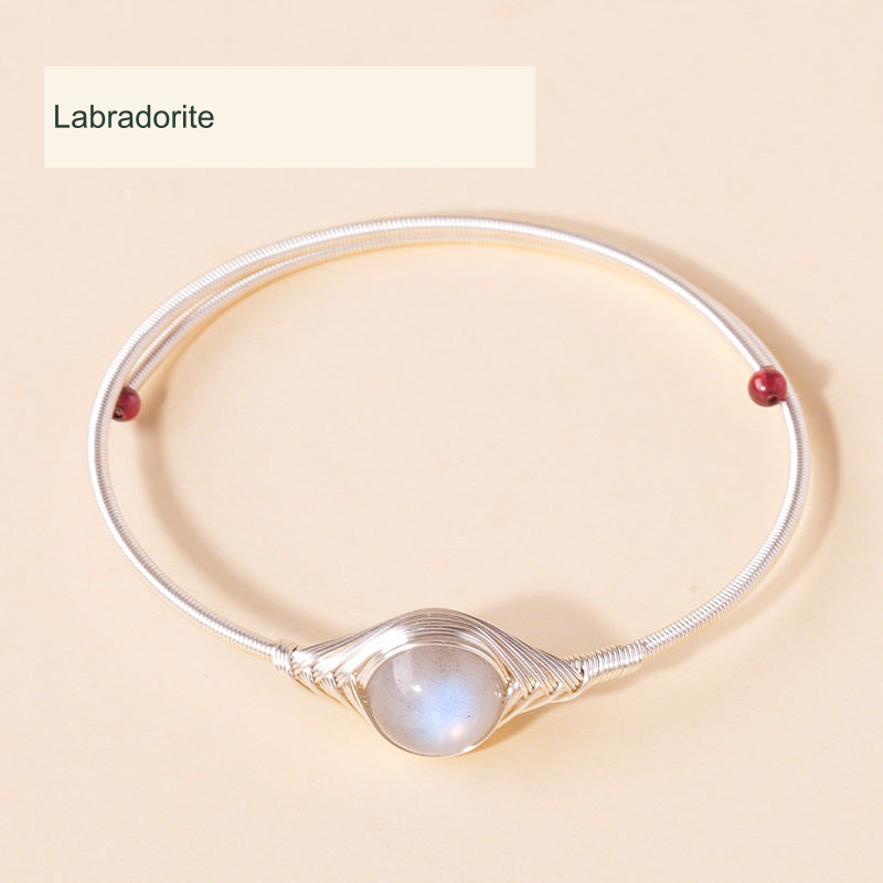 Labradorite Focal Bangle · ~10 mm original product photograph English supplier labels
