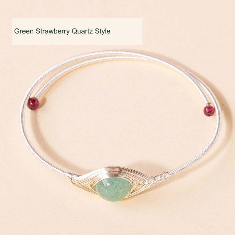 Green Strawberry Quartz Style Focal Bangle · ~10 mm original product photograph English supplier labels