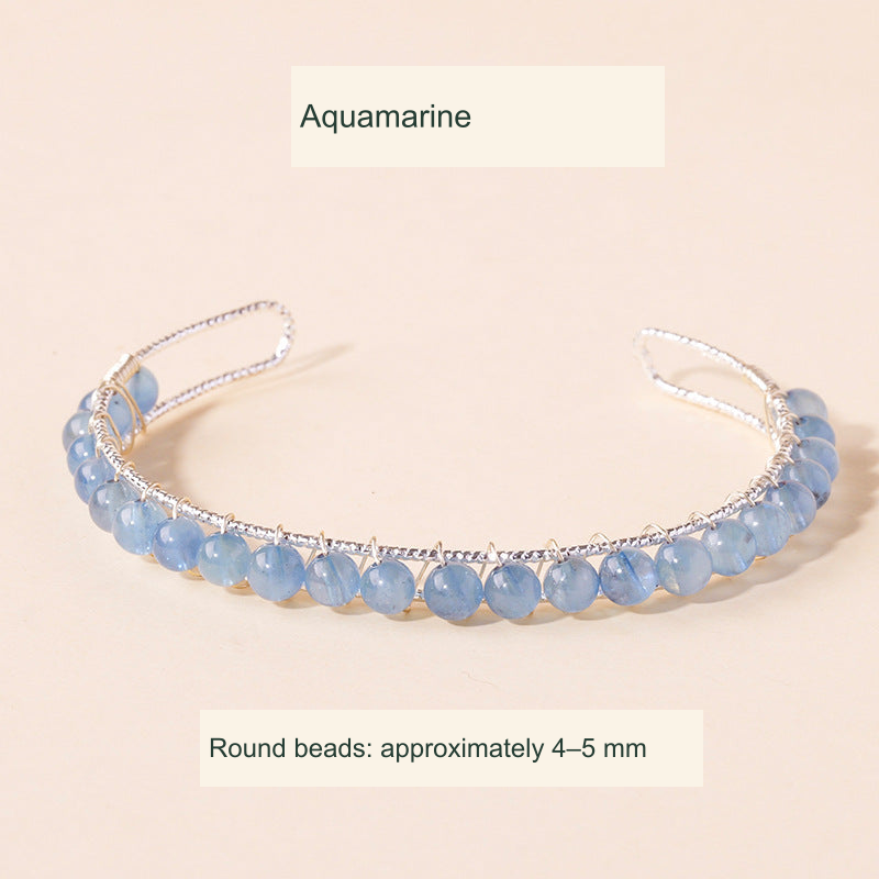 Aquamarine Open Cuff · ~4–5 mm original product photograph English supplier labels