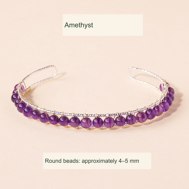 Amethyst Open Cuff · ~4–5 mm original product photograph English supplier labels