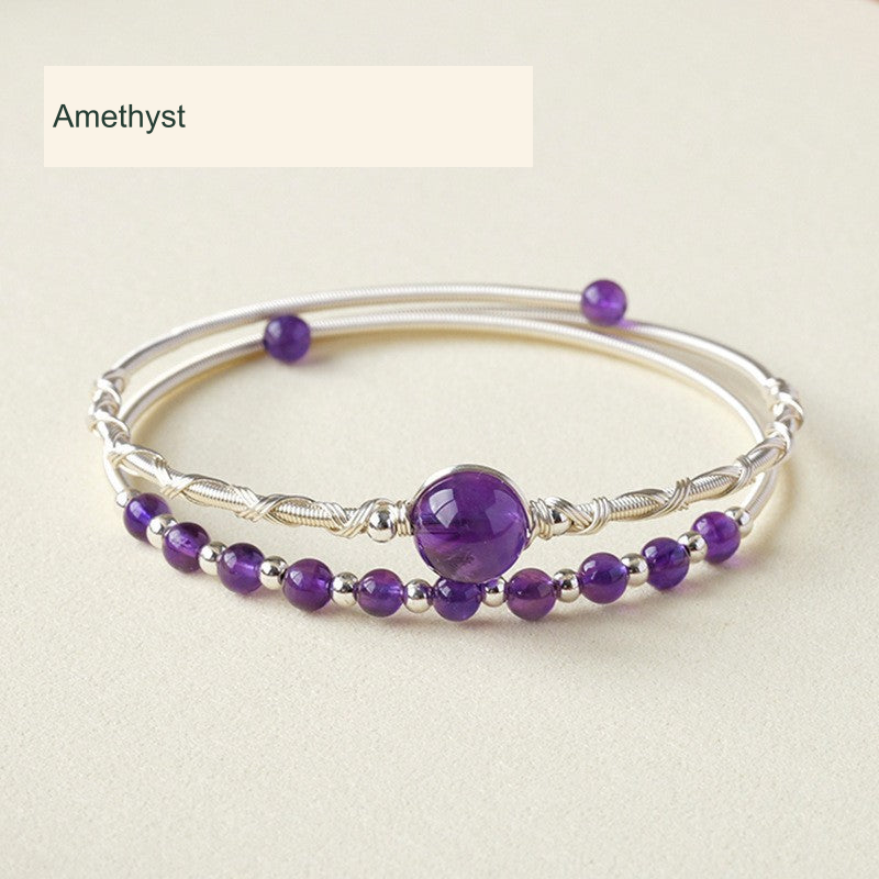 Amethyst Double-Row Cuff · ~3–11 mm original product photograph English supplier labels