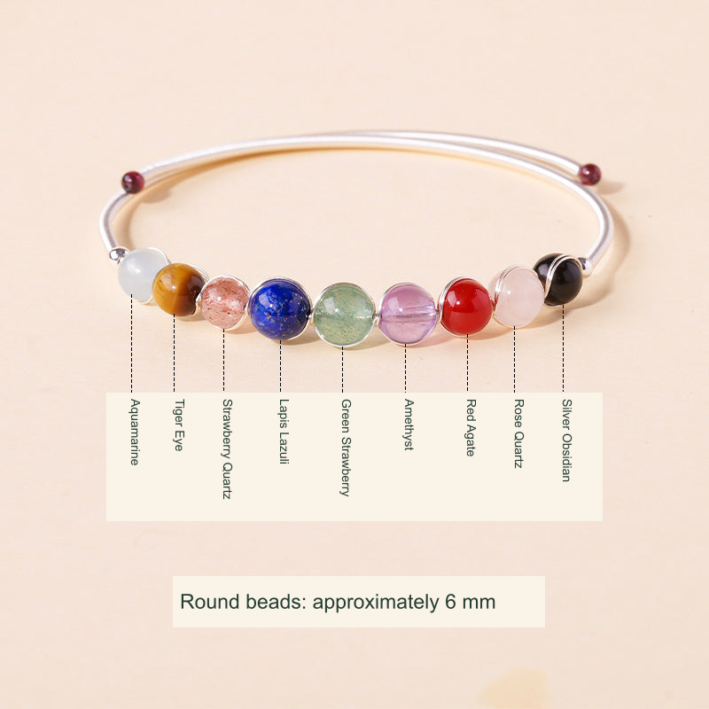 Nine-Color Bead Bangle · ~6 mm original product photograph English supplier labels