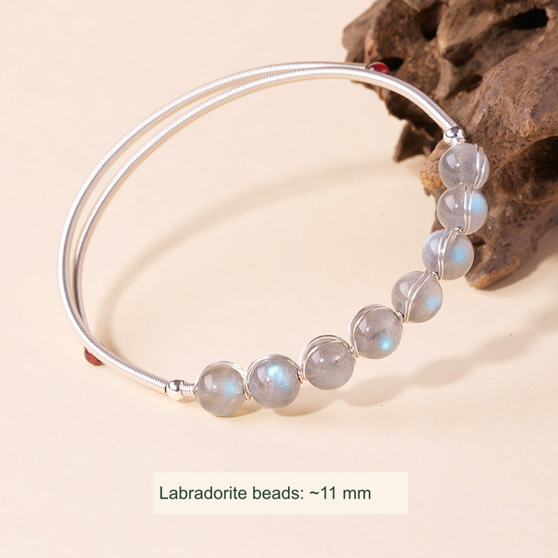 Labradorite Bead Bangle · ~11 mm original product photograph English supplier labels
