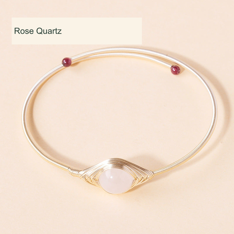 Rose Quartz Focal Bangle · ~10 mm original product photograph English supplier labels