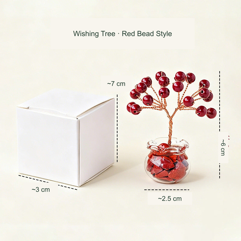 Wishing tree actual style 4 — original photograph with equivalent English labels; physical packaging and charms retained