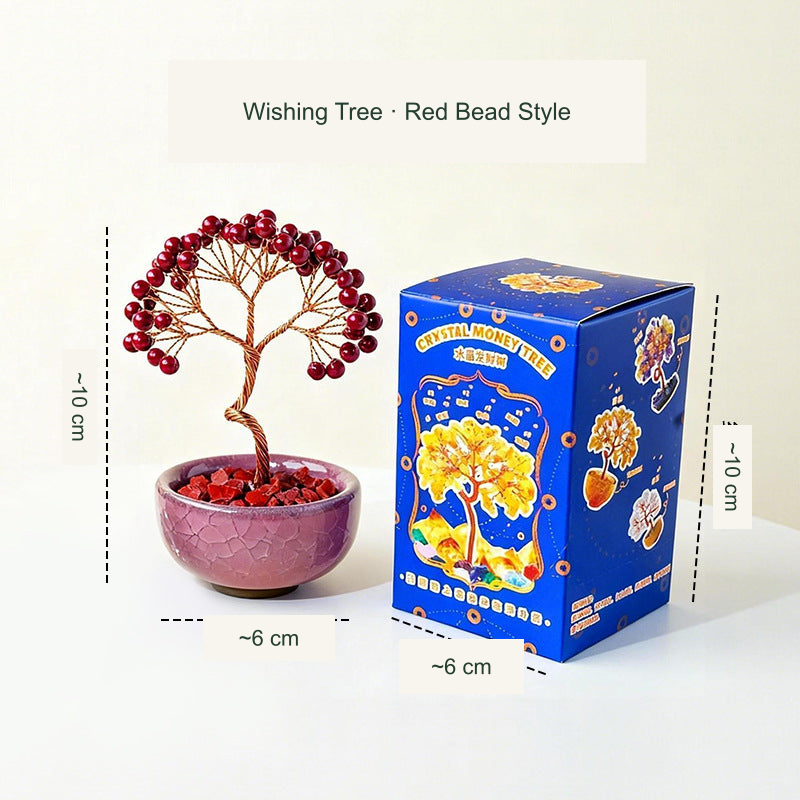 Wishing tree actual style 5 — original photograph with equivalent English labels; physical packaging and charms retained