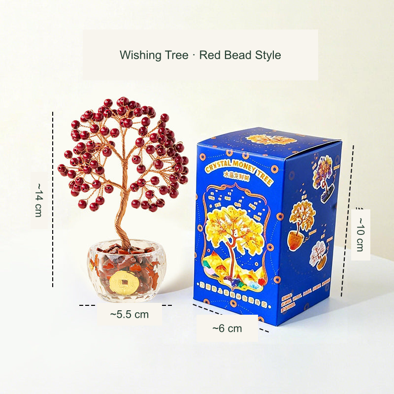 Wishing tree actual style 7 — original photograph with equivalent English labels; physical packaging and charms retained