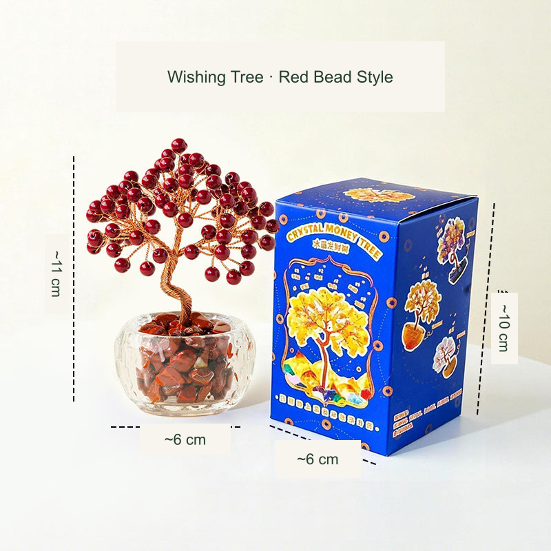 Wishing tree actual style 8 — original photograph with equivalent English labels; physical packaging and charms retained