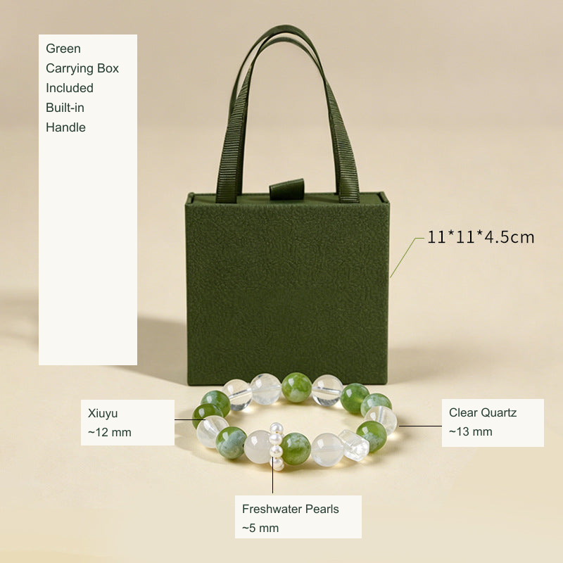 Original Xiuyu and stone bracelet with included carrying box; captions translated to English, product preserved