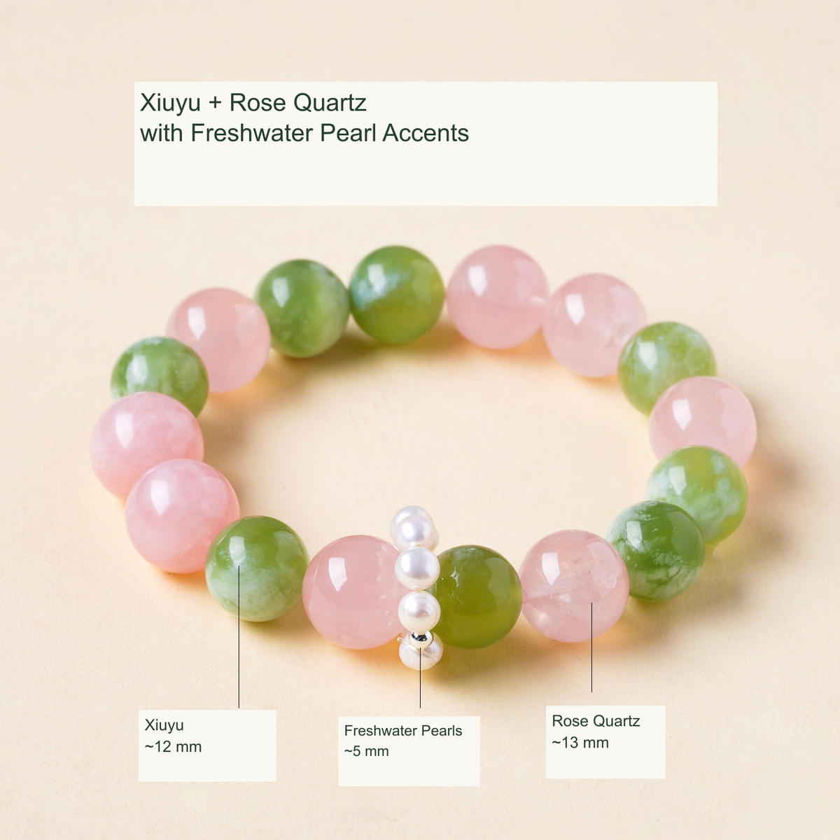 Original Xiuyu and stone bracelet specific style dimensions; captions translated to English, product preserved