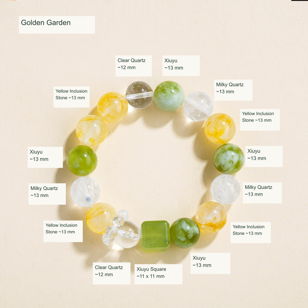 Original Xiuyu and stone bracelet specific style dimensions; captions translated to English, product preserved